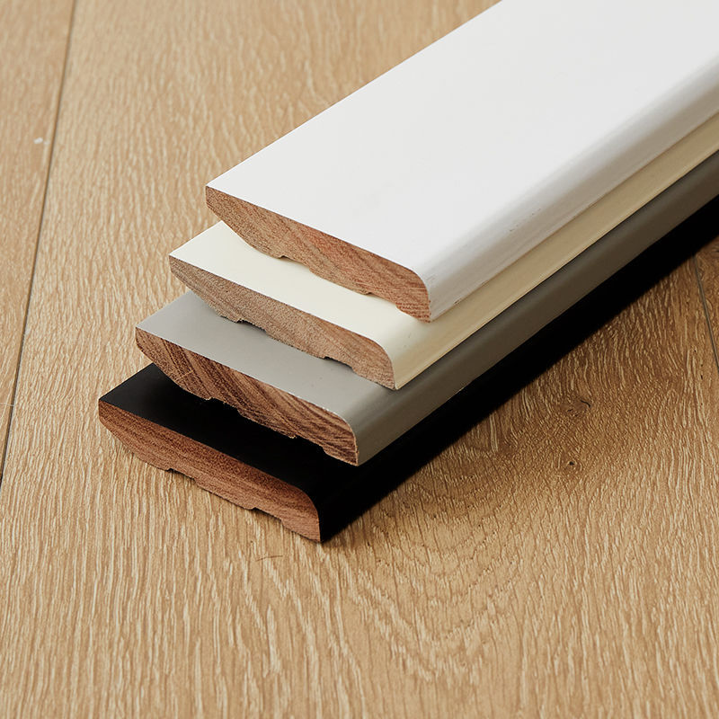 实木烤漆踢脚线简约现代白色地脚线平板木质墙角线自粘家用地板线平板