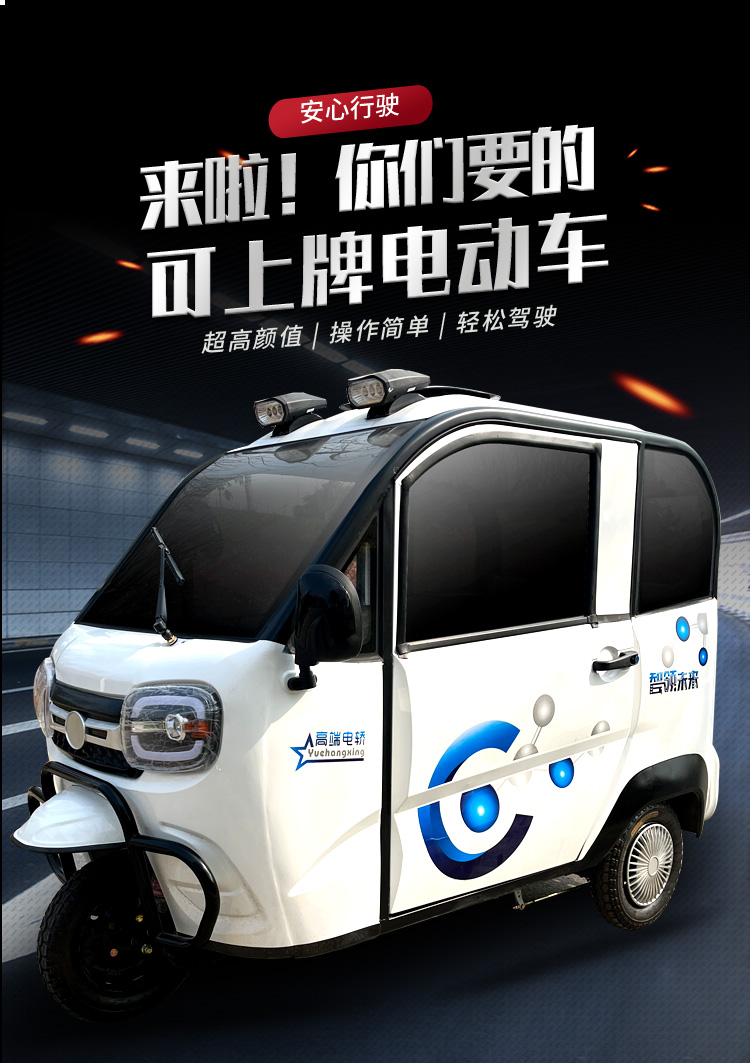 老头乐电动车 三轮 电动三轮车家用接孩子农用车可上牌拉货电瓶车女