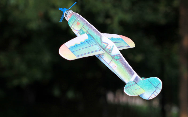 f1d橡皮筋飞机材料手抛泡沫小飞机拼装滑翔机二战时期战斗机回旋12款