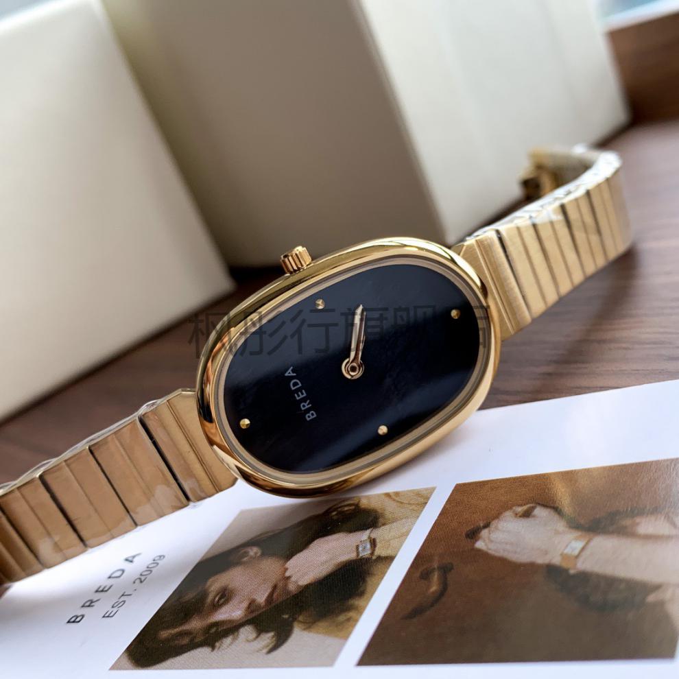 breda手表 女款椭圆形方形小表盘revel系列复古防水石英表钢带小巧