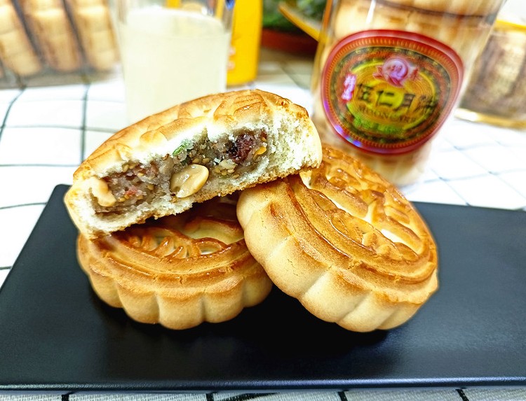 现春老式五仁月饼 中秋青红丝传统手工糕点零食 东北酥皮五仁月饼