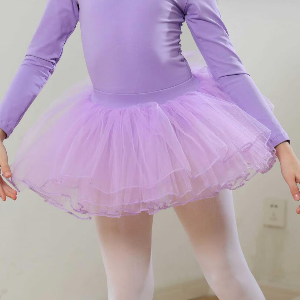 芭蕾舞裙 儿童舞蹈纱裙半身裙女童半裙蓬蓬裙白色短裙宝宝跳舞裙子