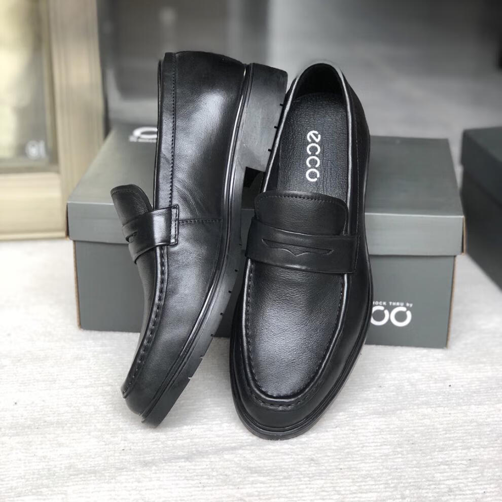 爱步(ecco)男鞋商务休闲皮鞋防滑一脚蹬牛皮乐福鞋软底百搭英伦皮鞋