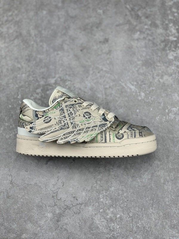 三叶草forum84low高端个性鞋春季ad情侣款联名纯原满印涂鸦翅膀低帮