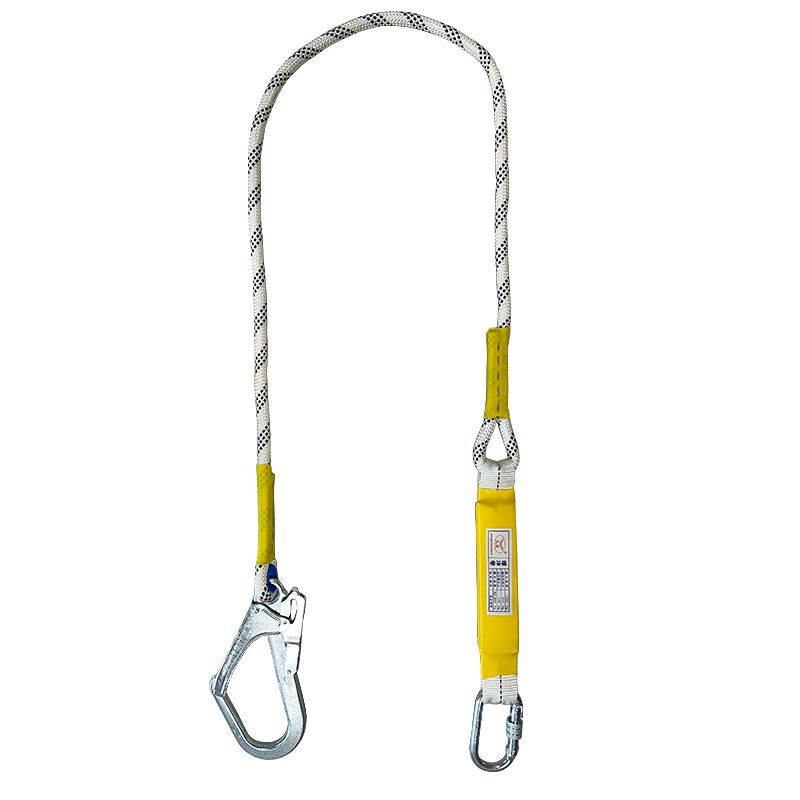 安全带高空作业安全绳配件双大钩五点式后背绳保险带绳子带缓冲器 双