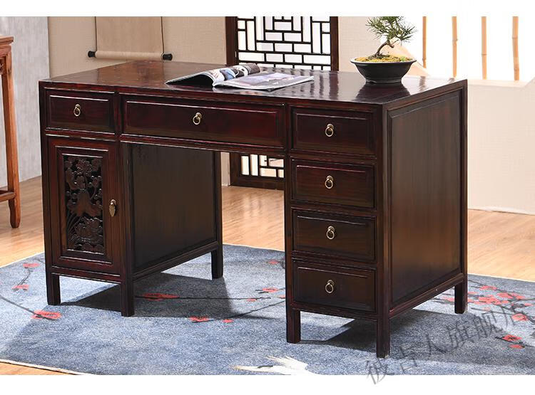 书法桌子榆木电脑桌中医馆诊桌明清仿古家具中式书法桌画案圈椅否