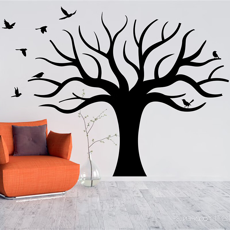 可狄树干墙贴古诗词树成语树大树贴纸创意便签贴留言墙儿童房装饰贴画