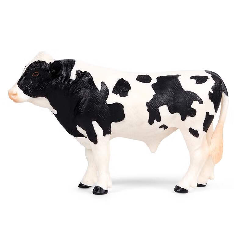 儿童实心仿真动物模型牛农场奶牛黄牛公牛西门塔尔牛套装认知玩具
