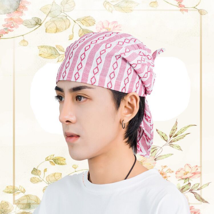 头巾厨房饭店餐厅可调节包头工作帽日式女服务员头巾帽厨师帽子三角巾