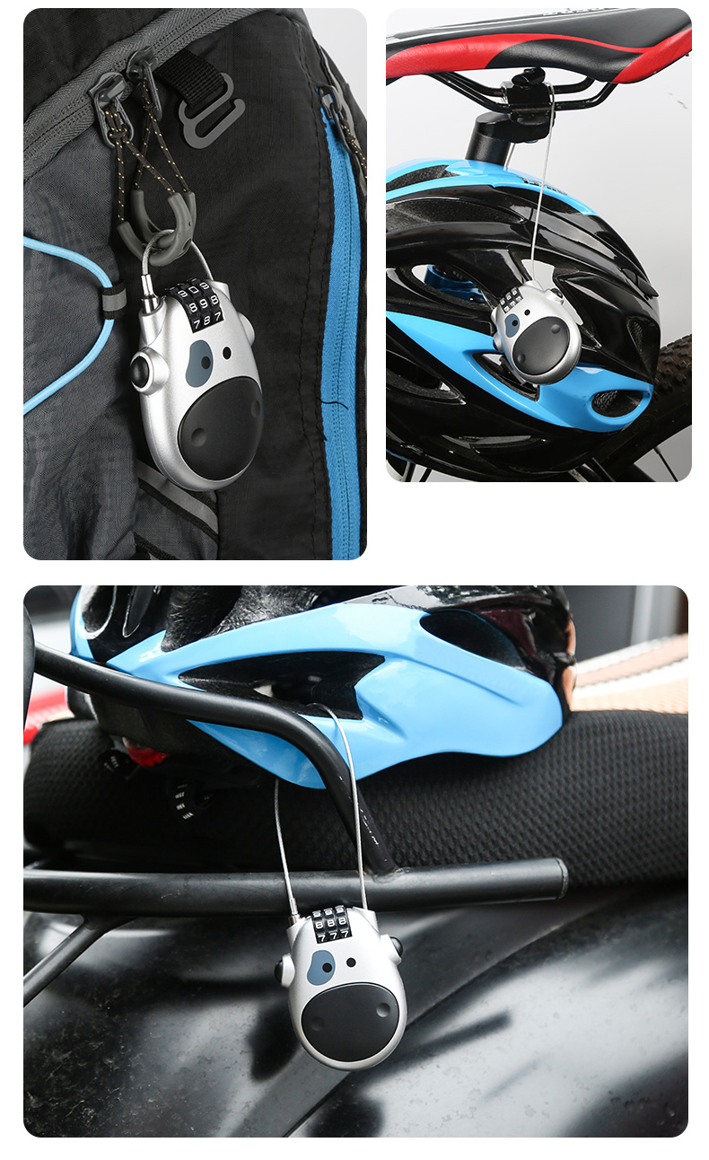 电动摩托车头盔锁 电动摩托车头盔锁防盗锁山地自行车密码锁便携式