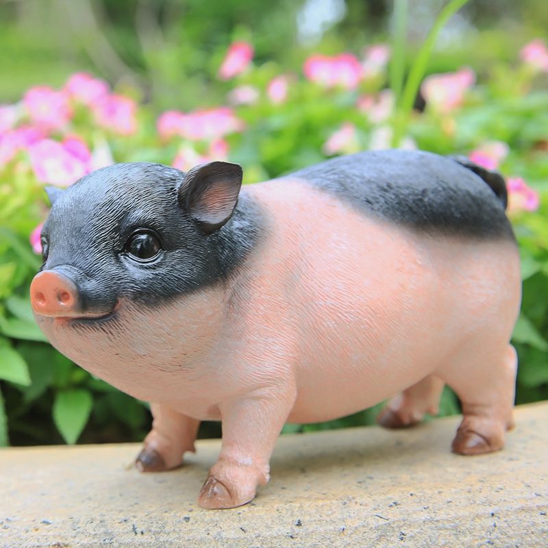 摆件小猪家居桌面花园酒柜可爱生日礼物工艺品创意仿真小号站立款粉猪