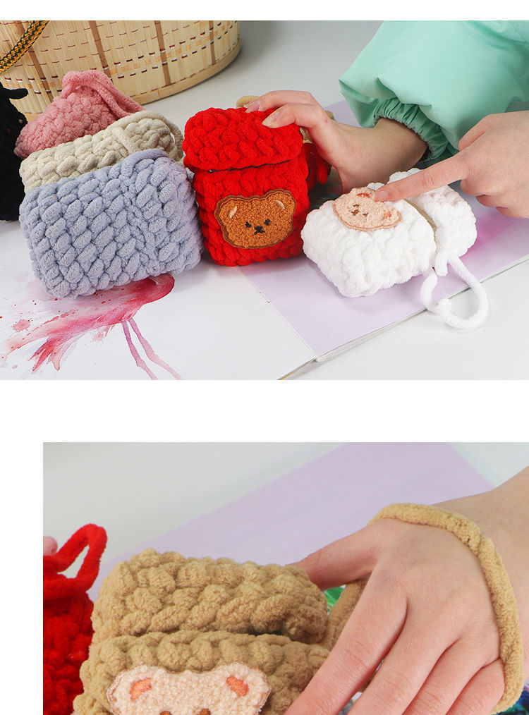 自制针织烟盒套材料包创意小礼物送男朋友纯白色非成品送工具教程内盒