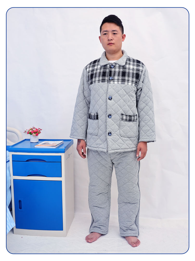 加绒加厚护理服易穿脱秋冬病号服偏瘫卧床瘫痪老人家