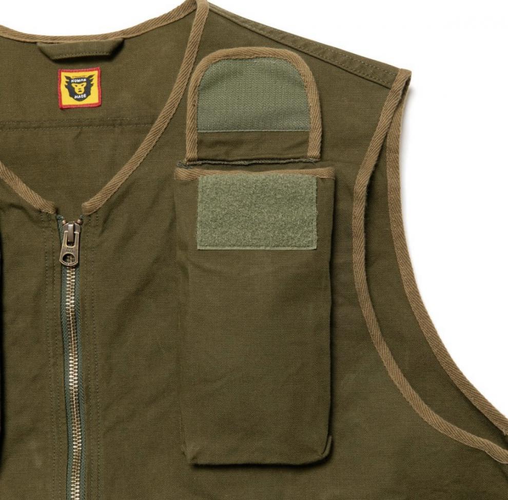 多口袋机能重工工装马甲背心定制款军绿色m