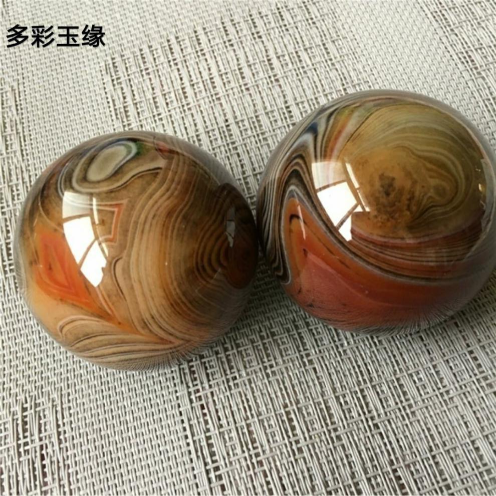 缠丝玛瑙健身球手转球天然玉石手球手握老人球练手球绿玛瑙49至50mm一