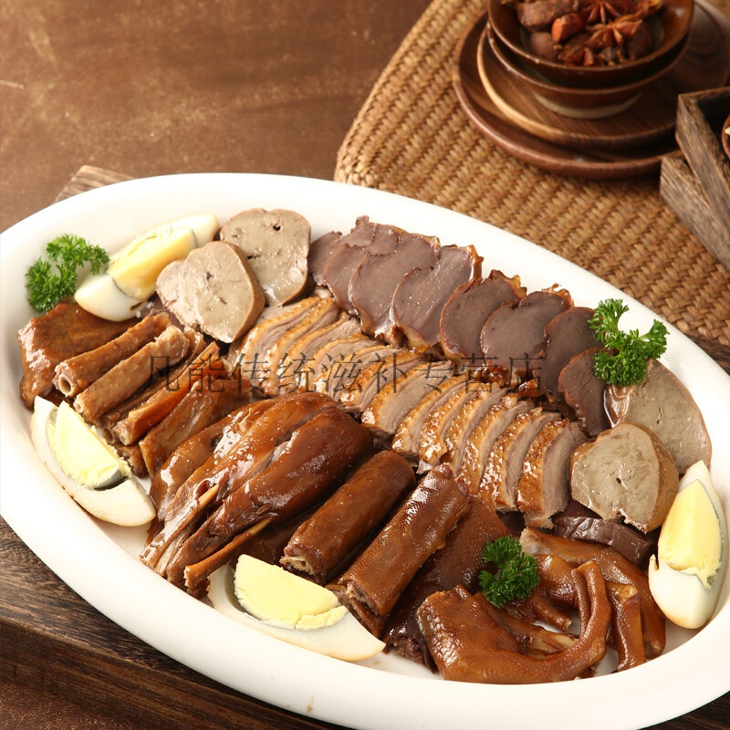 舌尖美味潮汕特产美食 卤味卤水拼盘小吃 卤鹅肉鹅头颈鹅脚翼 【卤拼