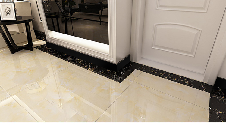 定制加工直角800通体黑色地脚线圆角6080黑踢脚线墙角线常规长60cm宽