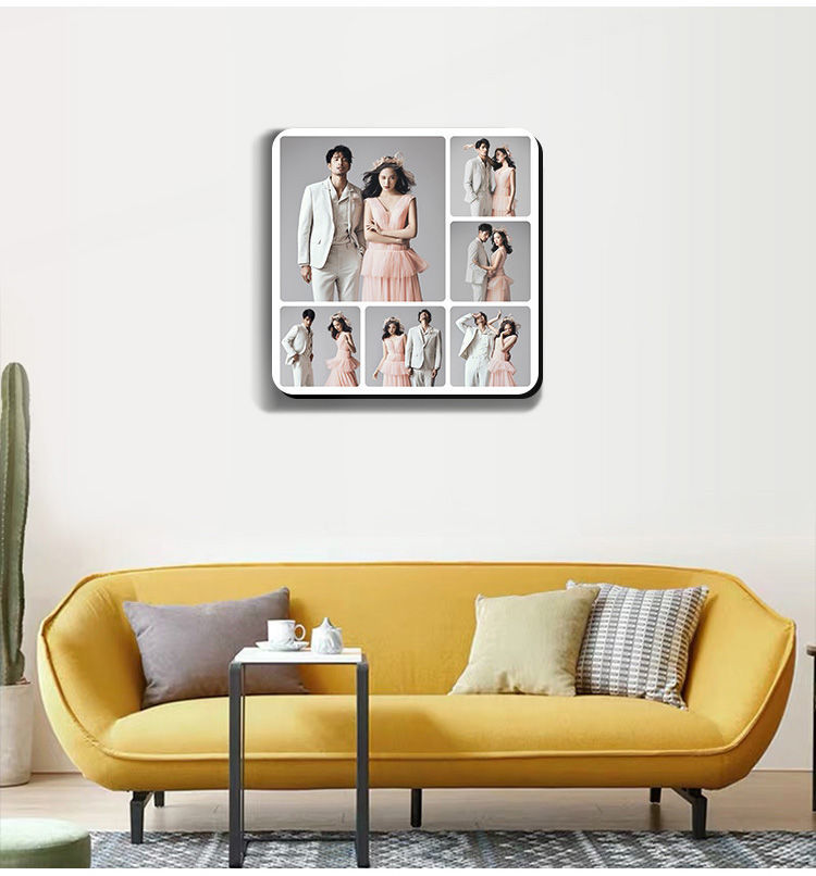 创意婚纱照片放大九宫格大韩水晶相框挂墙免打孔卧室床头客厅背景五张