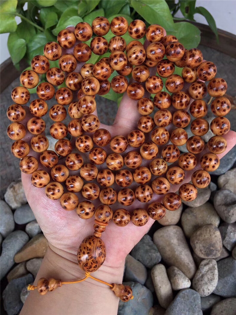 崖柏手串太行108颗小雀眼爆满瘤疤陈化 老料高油高密佛珠男项链 陈化