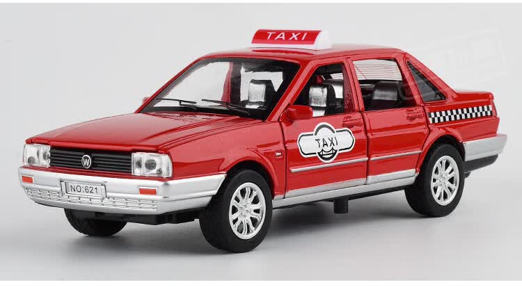 出租车玩具大号 大众桑塔纳的士合金汽车模型1:32音效回力男孩礼物