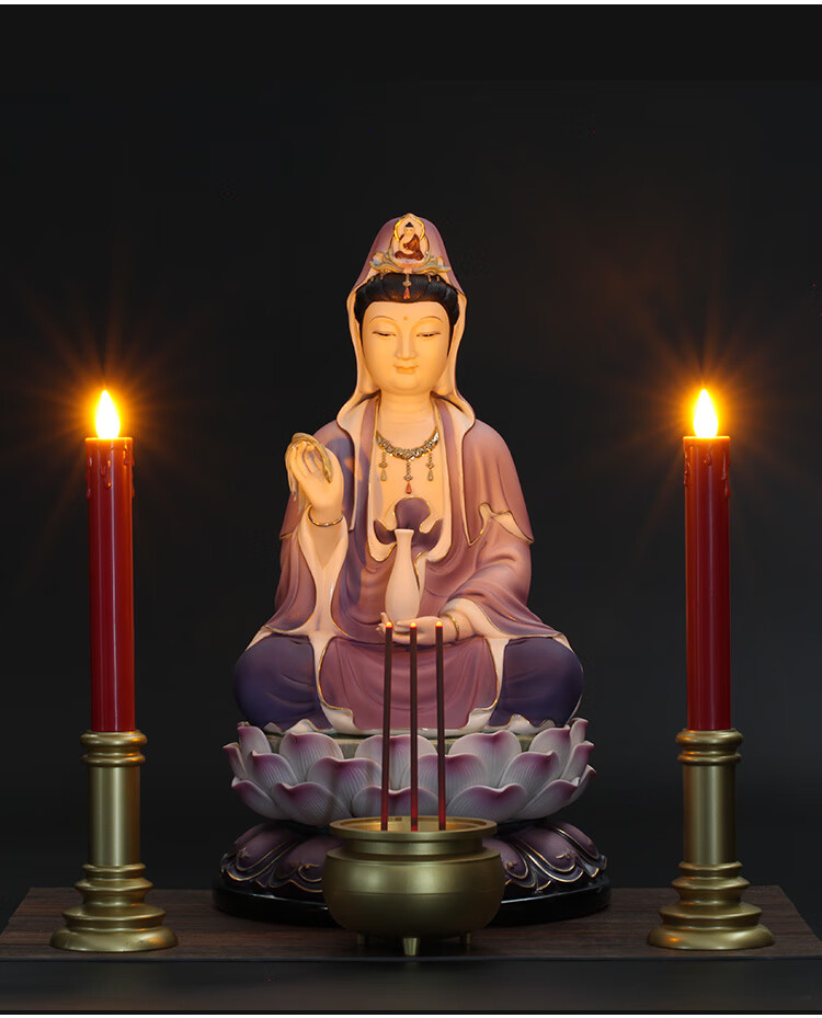 led智能可充电遥控供佛电子红蜡烛供佛灯长明灯红色电池款红色灯一对