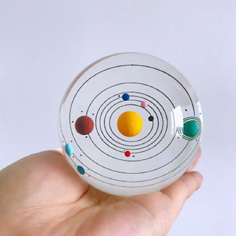 太阳系九大行星八大模型3d天文太空宇宙太阳系模型内雕晶球可转动龙球