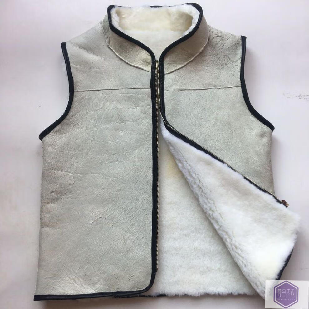 皮尔卡丹特价捡漏羊剪绒皮毛一体马甲男女羊毛坎肩整羊皮马甲抗风保暖