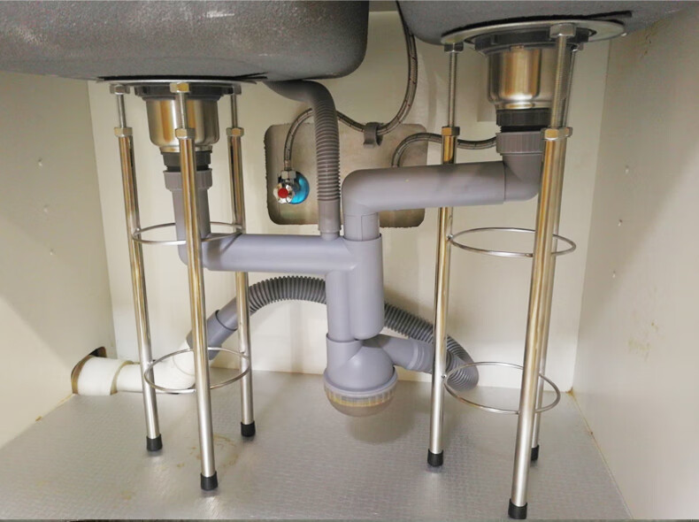 盆支撑杆厨房水槽台下盆支撑架专用托架调节石英石固定架菜盆水槽支架