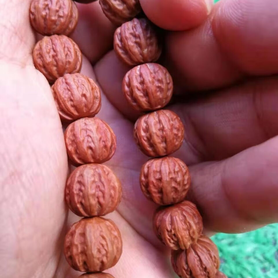 桑普兔京八棱核桃手串,秋子核桃手串,龙纹桃核雕刻,媲美后猴头核桃