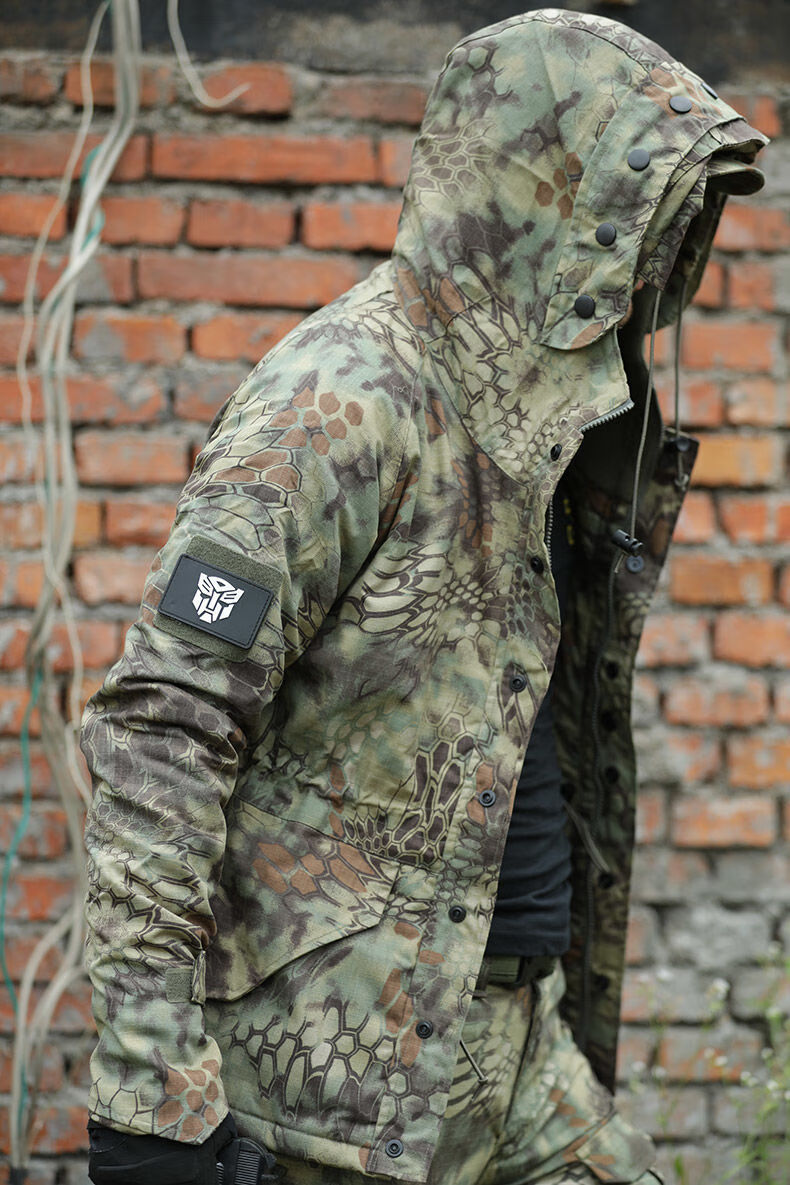 加绒冲锋衣冬季抓绒冲锋衣男女军迷蟒纹迷彩服战术套装加绒加厚户外