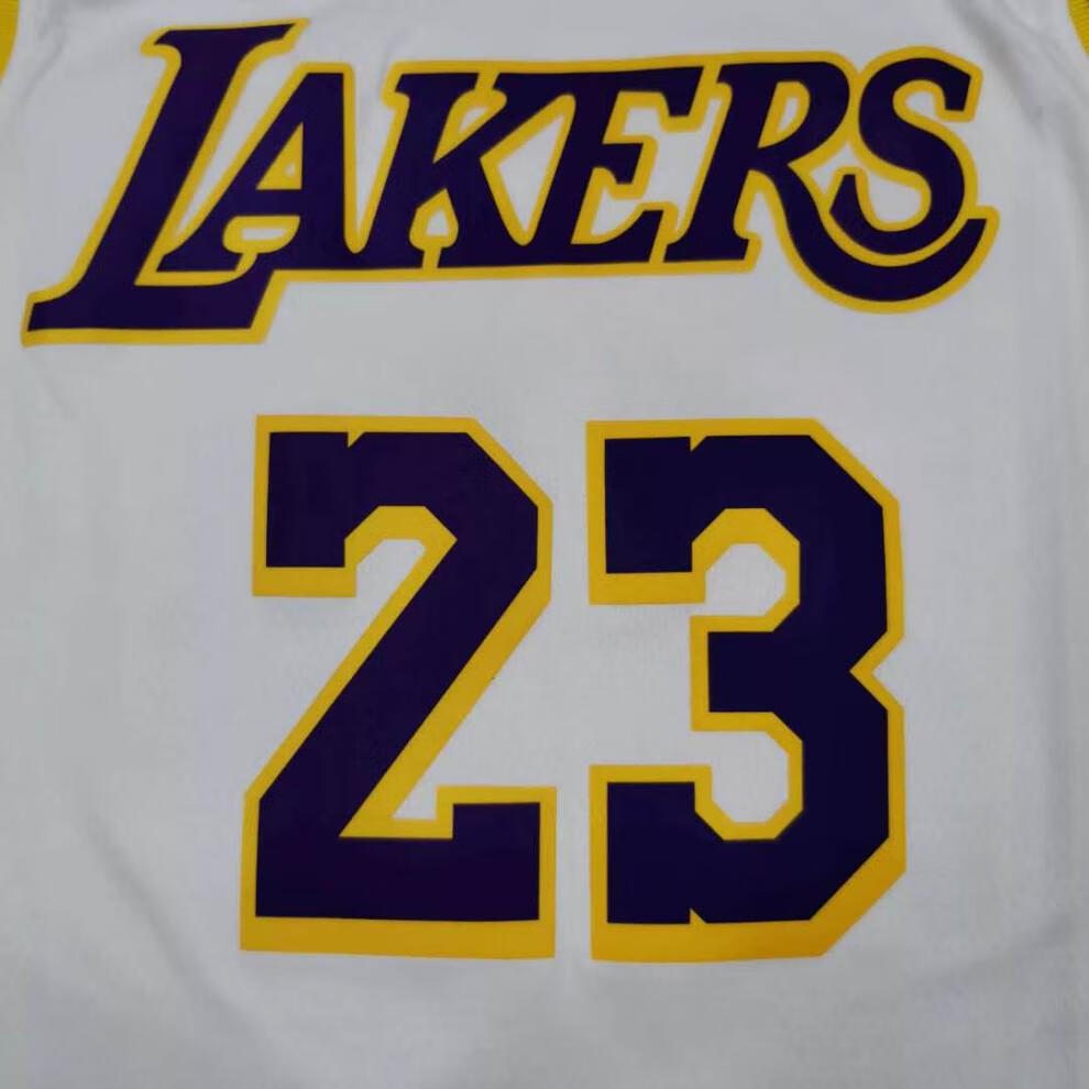 滕讯体育nba专营湖人队23号前8后24复古球衣球裤套装男女定制篮球队服