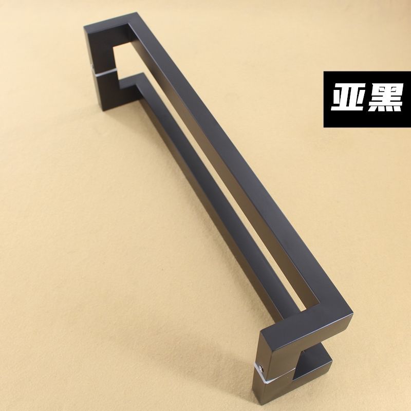 有框门大拉手玻璃门木门大门把手方管玫瑰金亚黑双弯四弯大门拉手