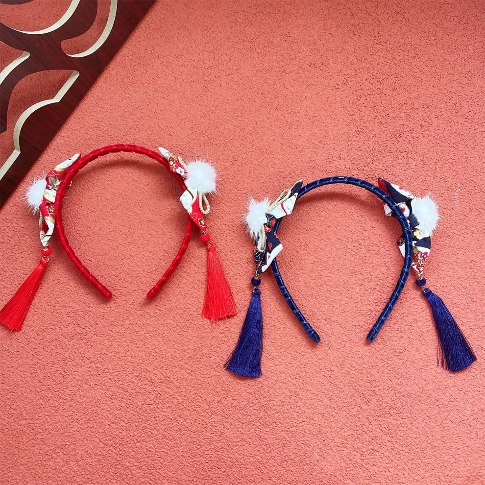 美芙仁清朝格格古风中国风发箍女宝喜庆拜年发饰国潮京剧发卡汉服流苏