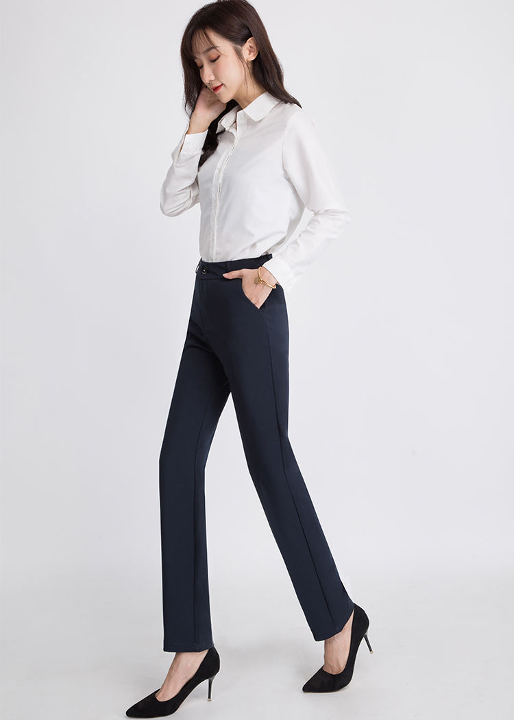 秋季直筒西裤女显瘦专治腿粗新款直筒西装裤女黑色职业正装高腰西裤女