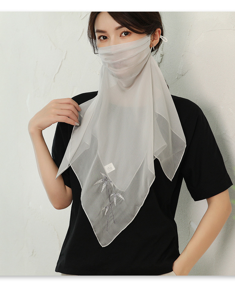 甄虹新品面纱古风晒面纱女脸罩风丝巾遮脸面罩汉服古风薄款纱巾彼岸花