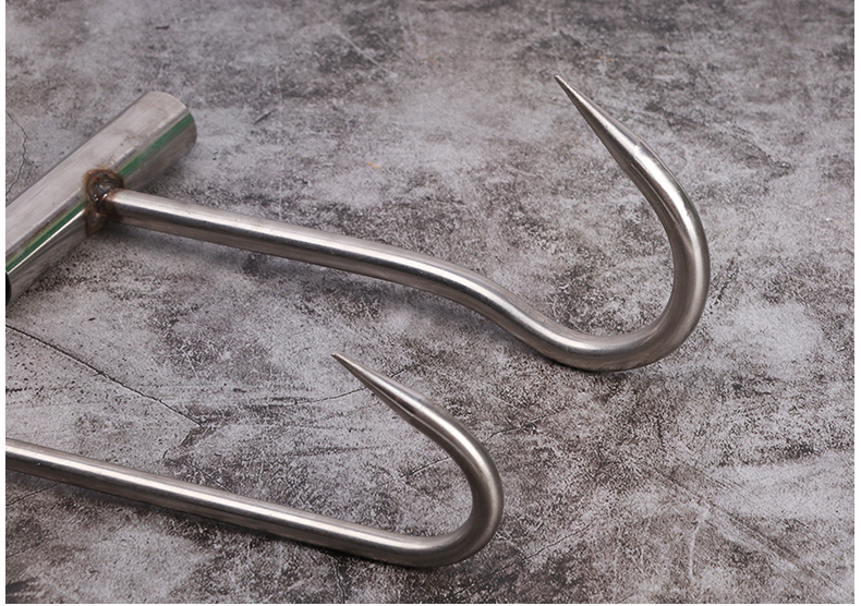 定制t型猪肉挂钩手拉钩羊肉钩牛肉挂钩肉钩子菜篮子钩井盖钩屠宰刀具