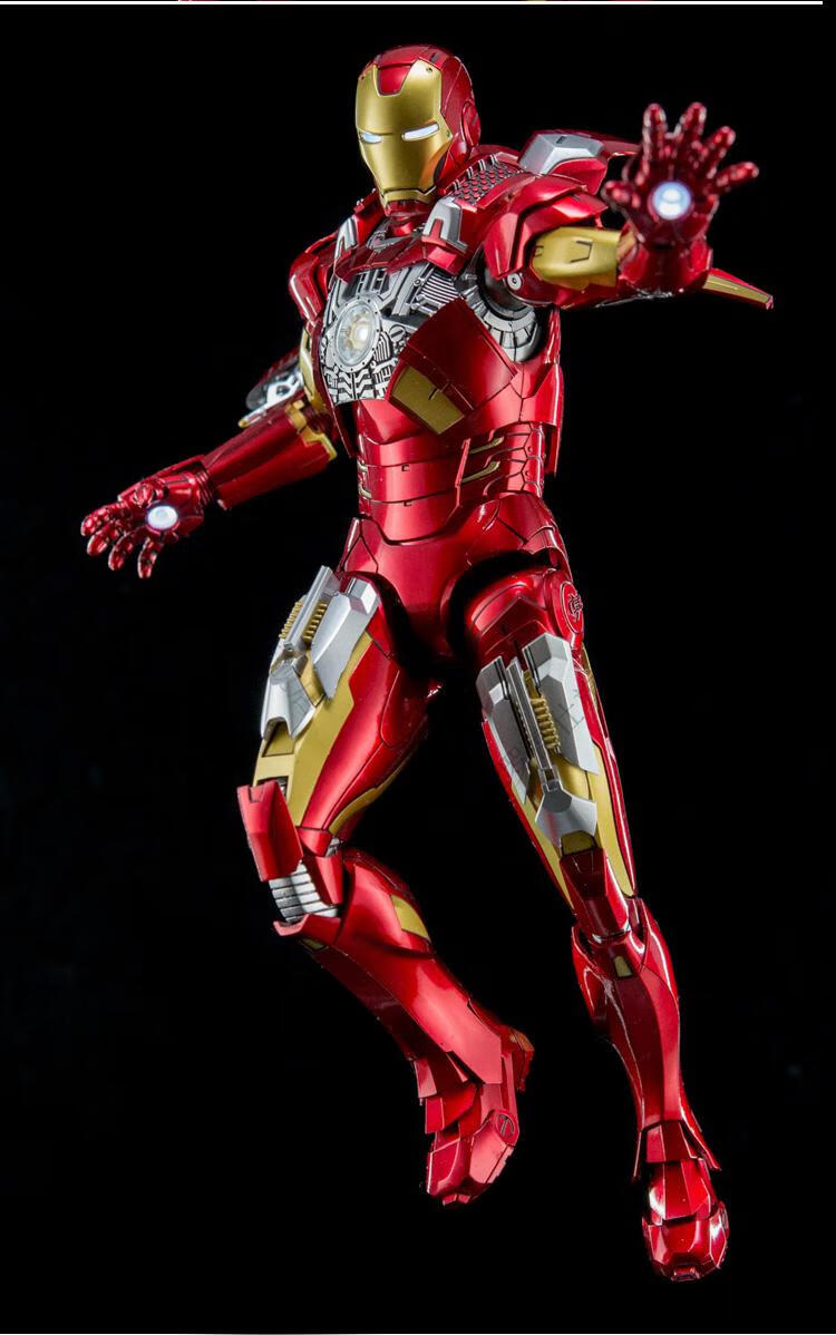 漫威kingarts钢铁侠1/9合金可动发光模型周边现货玩具 mk7钢铁侠