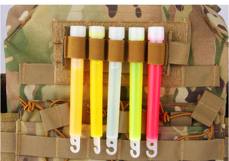 户外战术休闲6寸带钩五色荧光棒 户外野营战术队友识别棒 战术装备
