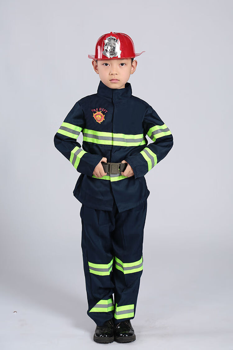 沙筱奕儿童消防员服装消防服套装职业体验装角色扮演警察服万圣节演出