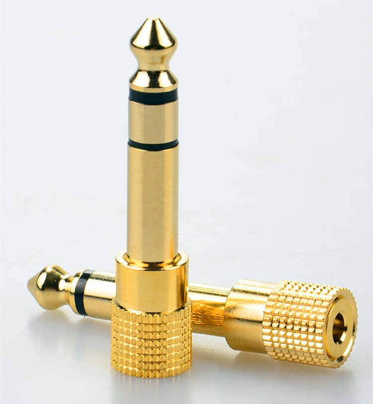 音频转接头3.5转6.5麦克风转换头线耳机转话筒6.5mm转3.5mm公对母 6.