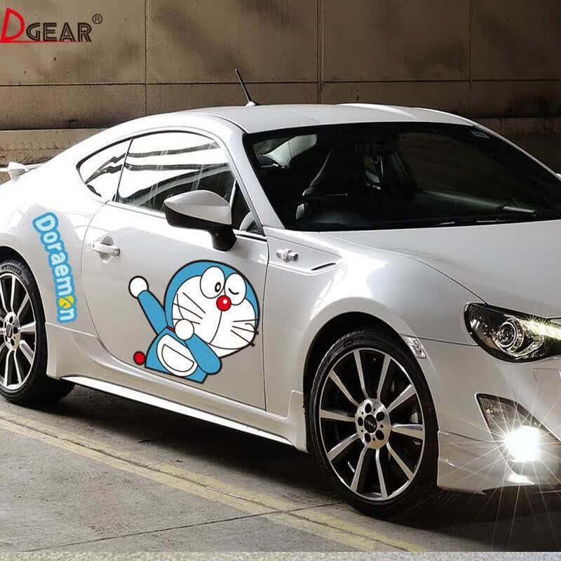 猫引擎盖贴装饰车身贴车门划痕贴哆啦a梦汽车贴纸哆啦a梦白字主驾驶