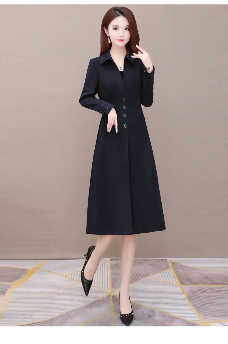 皮尔卡丹轻奢高档女装红色风衣女秋装2021新款洋气显瘦修身中长款百搭