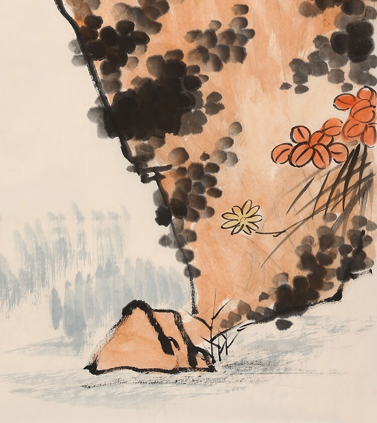 名家潘天寿国画精品花鸟写意字画三尺条幅手绘古玩名人书画作品纯手绘