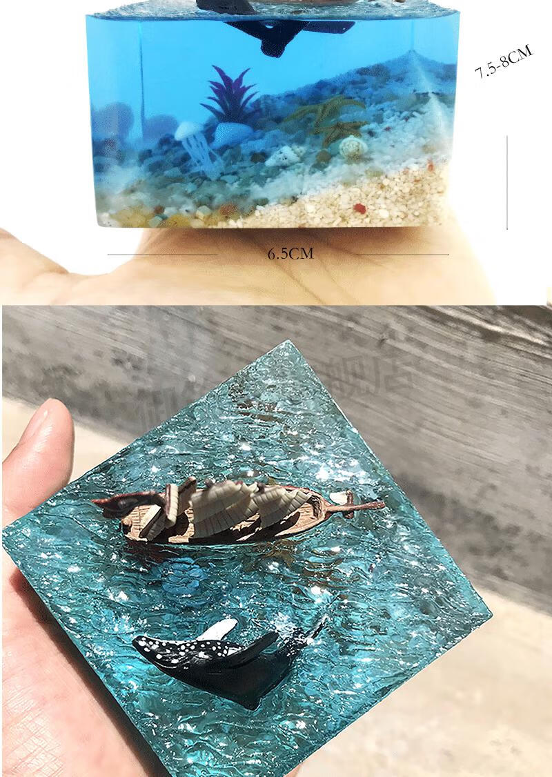 滴胶成品鲸鱼礼物环氧树脂工艺品海底世界微缩场景摆件52赫兹鲸鱼新年
