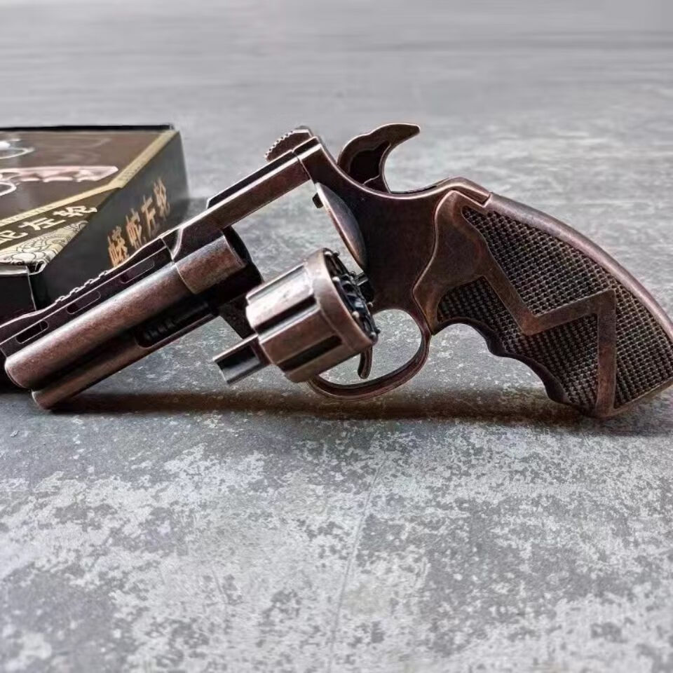 全金属侧开左轮响炮枪打响玩具枪咂擦炮枪砸子炮左轮转轮火炮枪怀旧