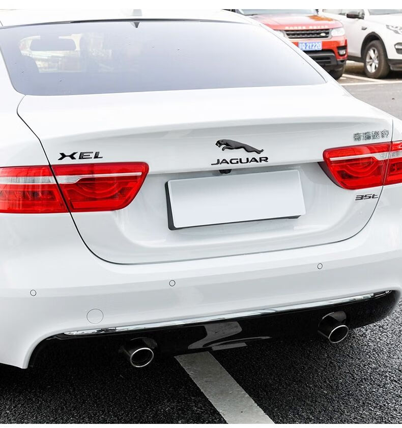 适用于捷豹改装黑色车标xjlxelxflfpaceftype后尾箱标志豹子英文字30