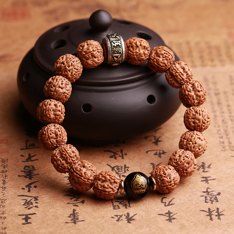 天然梅花爆肉金刚菩提子手串佛珠手链男女文玩把玩五瓣菩提籽三八妇女