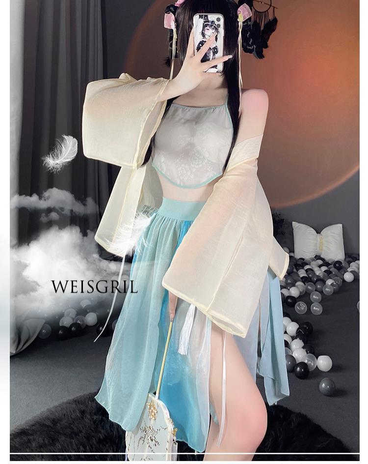 单身格格情趣汉服性感睡衣纯欲式肚兜透明情器套装性感睡衣家居服