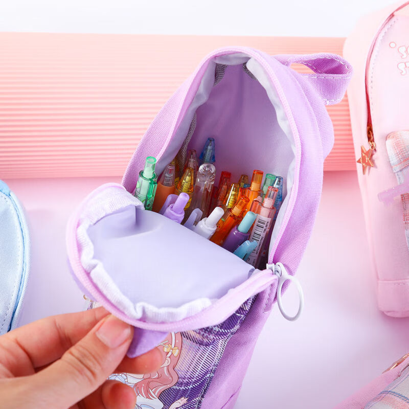 伊俪思都 少女心书包笔袋jk格子可爱女孩文具袋创意卡通铅笔盒个性