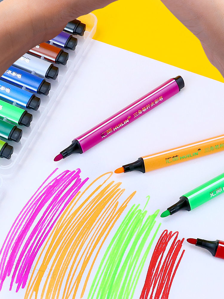 精选直发可水洗水彩笔套装儿童彩色笔幼儿园图画笔大号彩笔小学生画笔